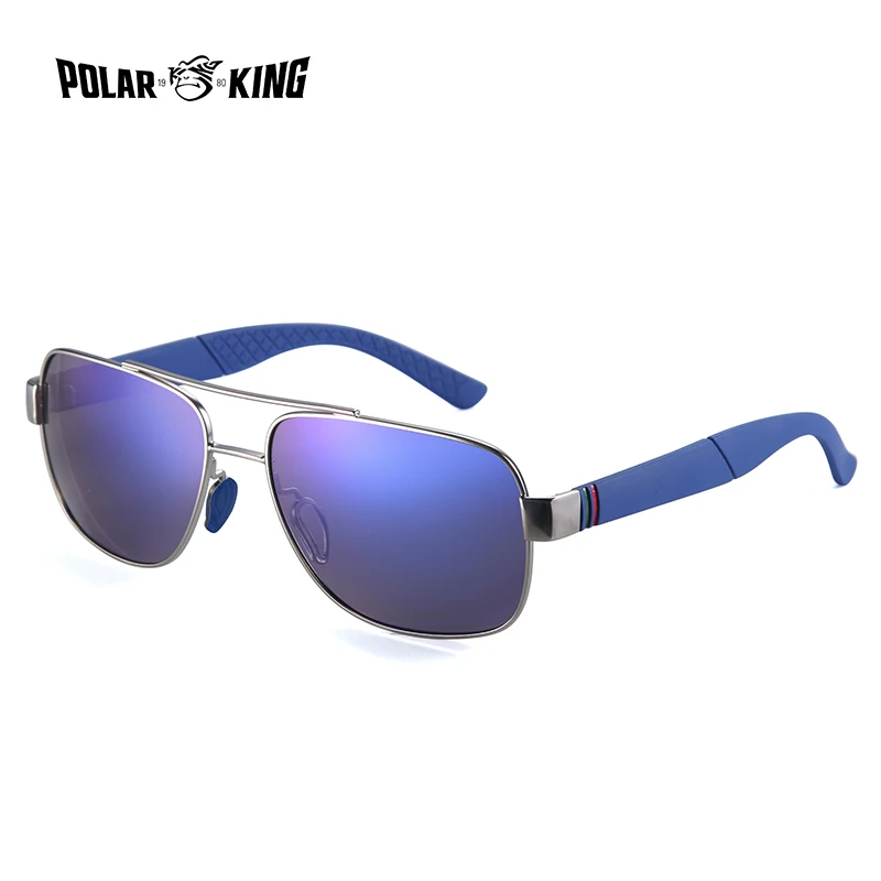 C04GunBlue POLARKING Дизайн Классические Поляризованные Мужские Солнцезащитные Очки Очки Рыбалка Вождение Покрытие Очки Металлический Каркас Мужские Очки cuculos - Цвет линз: C04GunBlue