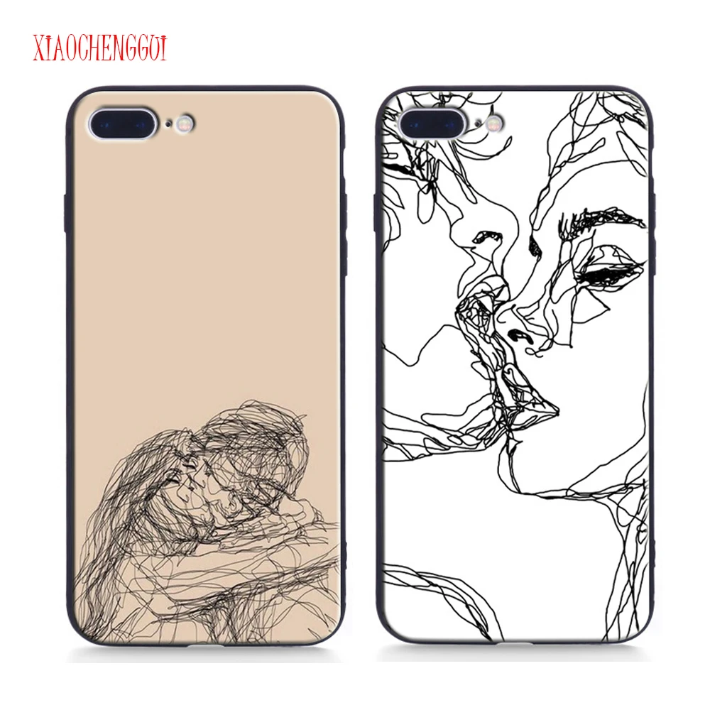 Минималистичный Мягкий силиконовый чехол для телефона из ТПУ Apple iPhone 5S 6 6S 7 8 Plus X xr