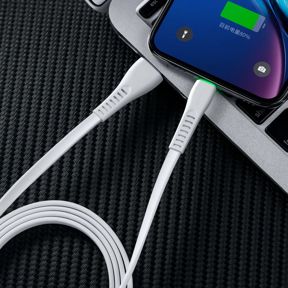 For iPhone White Mcdodo USB кабель для iPhone XS Max XR X 8 7 6s Plus iPad Mini IOS 12 USB кабель для телефона, зарядное устройство, шнур для передачи данных 2A, светодиодный кабель для быстрой зарядки - Цвет: For iPhone White