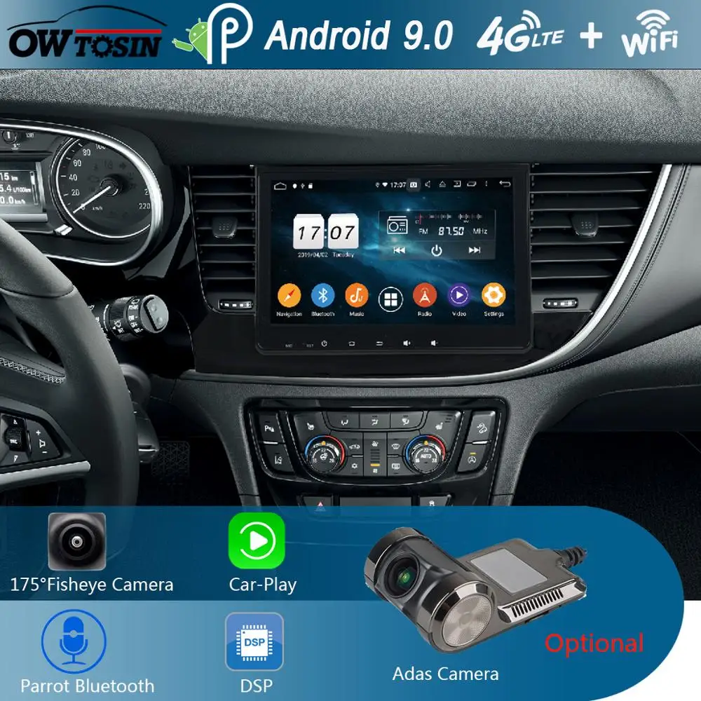 Автомобильный DVD плеер 9 &quotIPS 8Core 4G + 64G Android 0 GPS для Opel Mokka Vauxhall MOKKA 2016 2017 2018 Левый диск