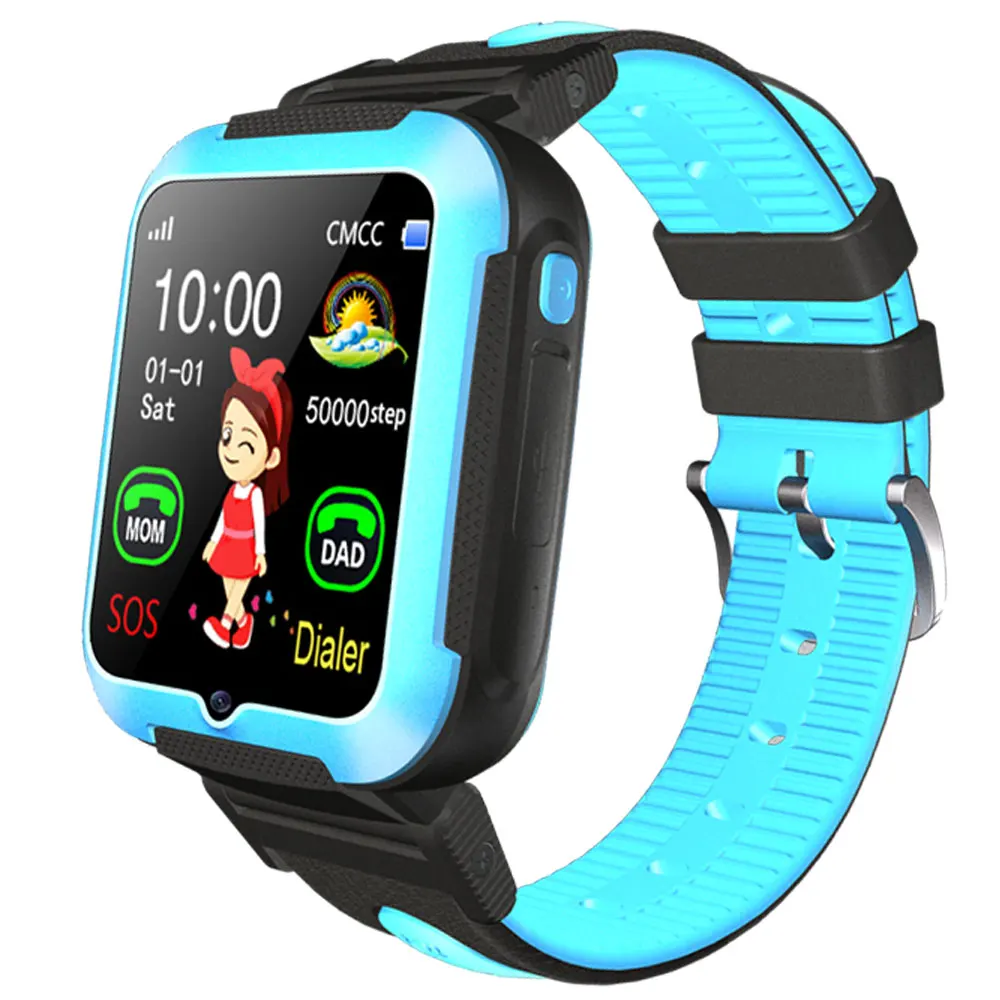Blue with Black COXANG E7 умные часы для малышей, детей, детей, 750 мАч, 2G, циферблат, часы для вызова, телефон, водонепроницаемые, LBS, сигнал местоположения, часы, умные часы - Цвет: Blue with Black