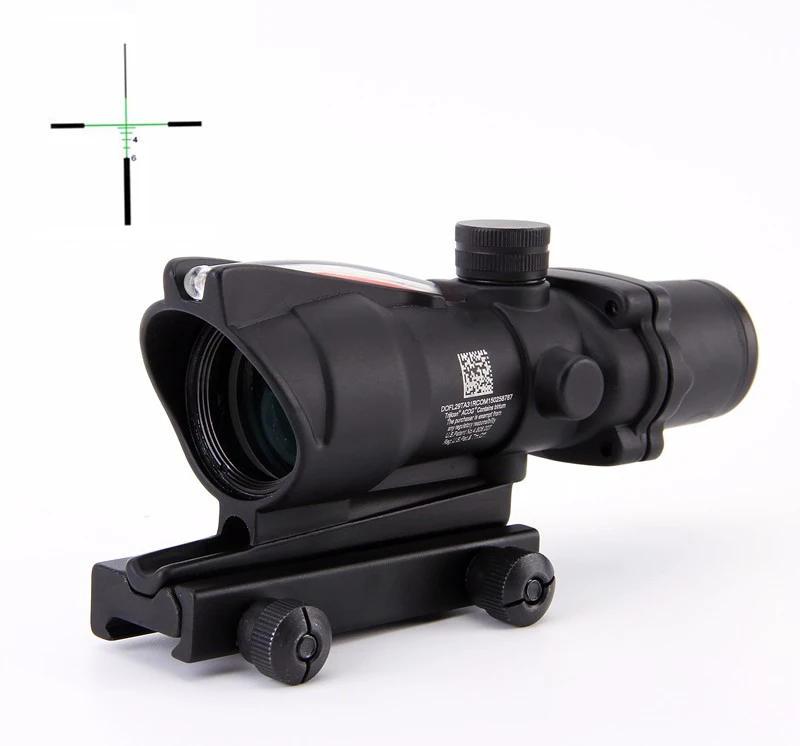 ACOG 4X32 волокно источник красный освещенный прицел черный цвет тактический охотничий прицел - Цвет: green