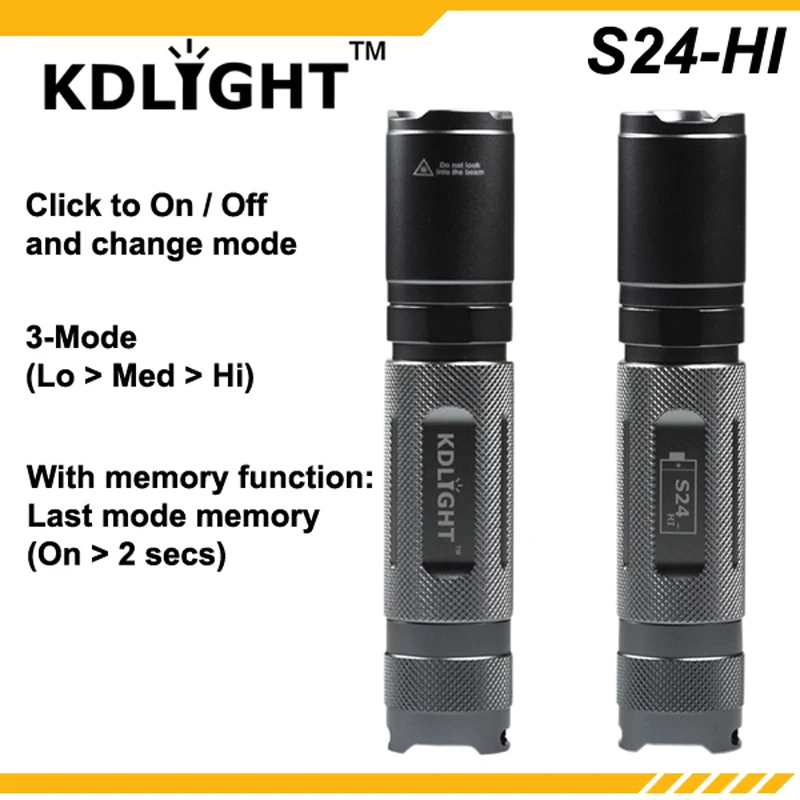 kdlitker S24-HI Cree XP-L HI V3 белый 6500 K/нейтральный белый 4500 к/теплый белый 3000 К 1100 люмен 3-режимный светодиодный фонарик