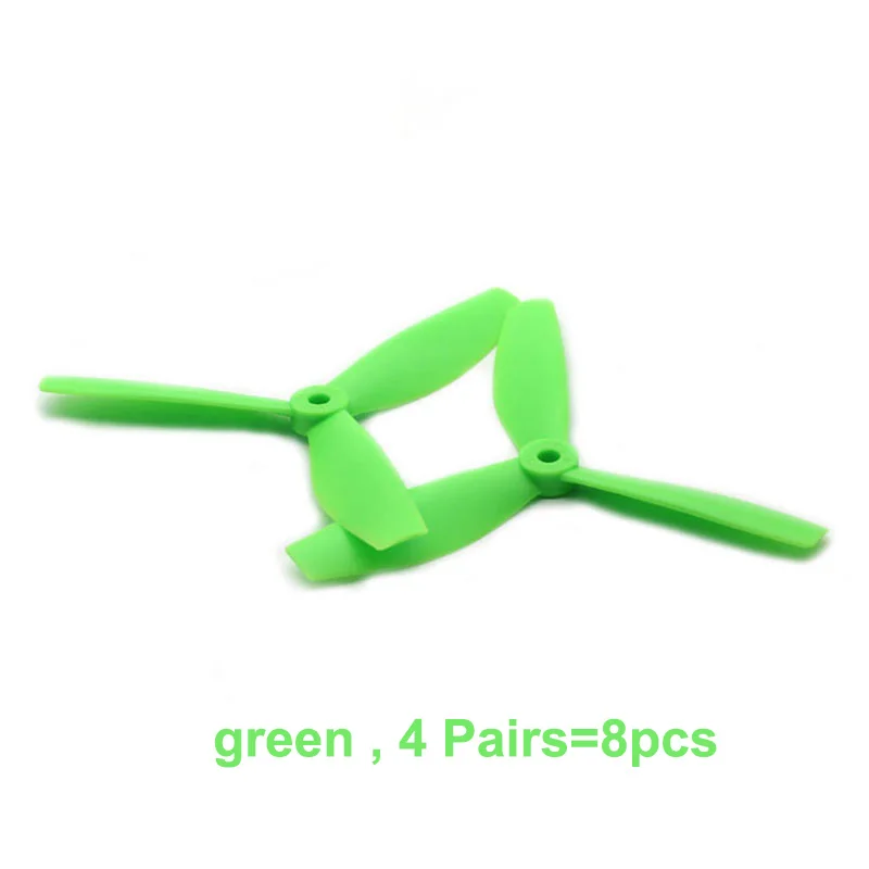 8pcs-green 8 шт./комплект 3 лезвия 5045 пропеллер " Tri-лопасть пропеллера усиленный реквизит CW CCW для QAV250 FPV RC гоночный Квадрокоптер шесть цветов - Цвет: 8pcs-green