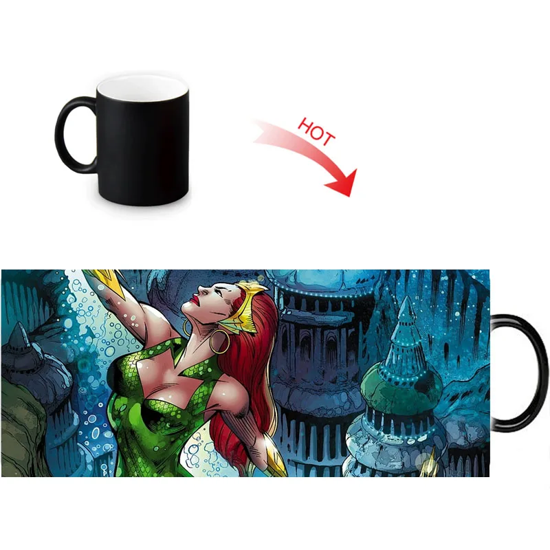 Aquaman печатные цветные кружки для смены дома фарфоровая чашка чая молока