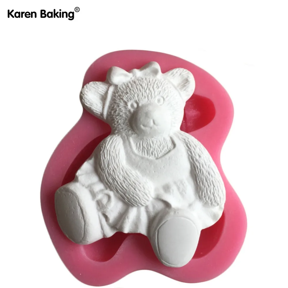 Красивый милый медведь форма 3D Силиконовые формы торта для украшения C509|mold mask|mold