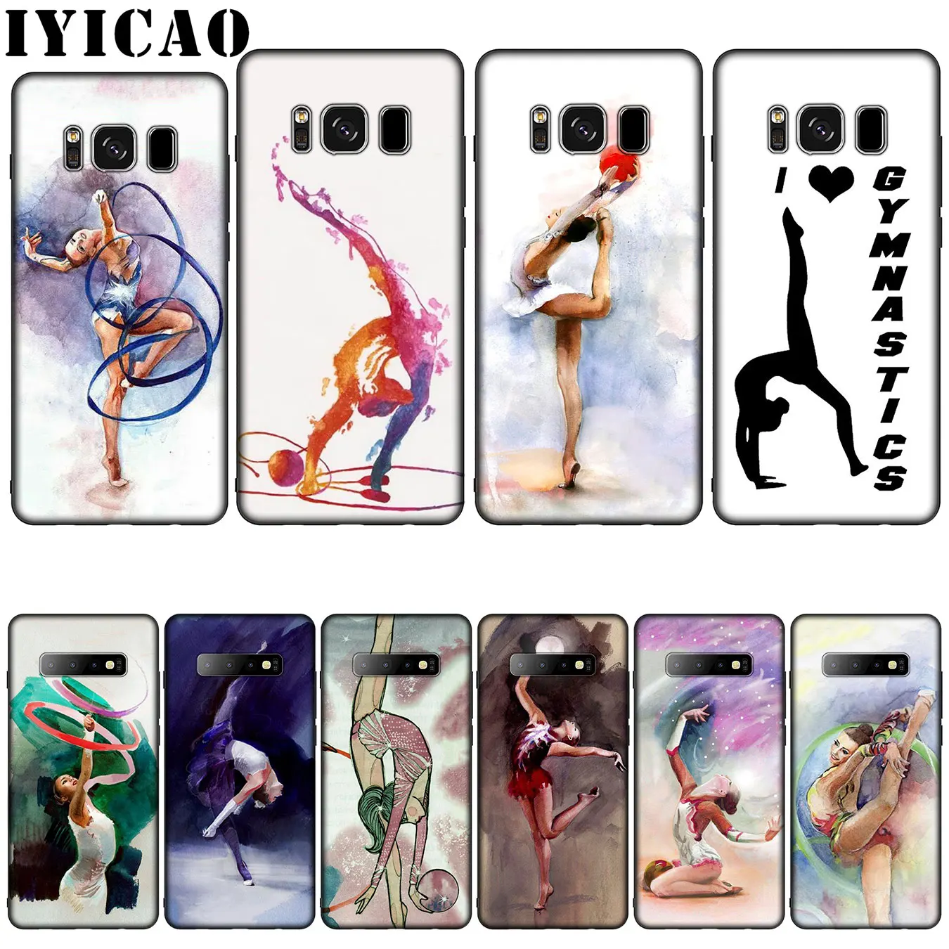 Спортивный гимнастический силиконовый мягкий чехол с рисунком для Samsung Galaxy S20 S10 S9