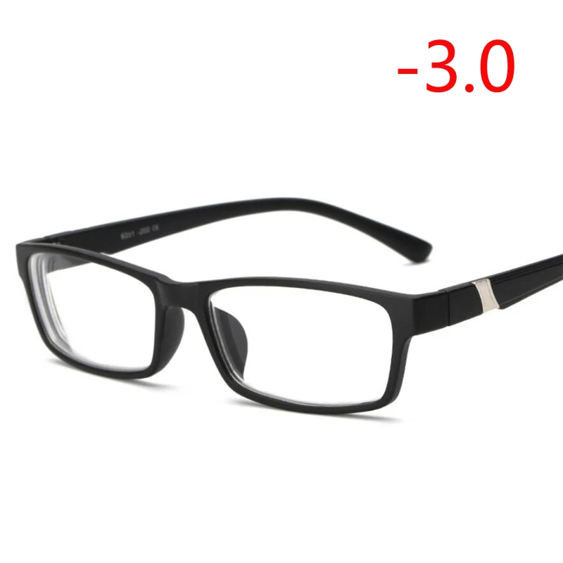Myopia 300 Готовые Очки для близорукости, унисекс, квадратные студенческие диоптрийные очки для близорукости, женские мужские-1,0-1,5-2,0-2,5-3,0-3,5-6,0 - Цвет оправы: Myopia 300