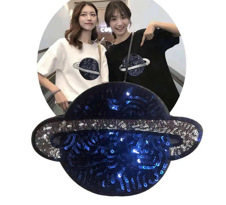 Блёстки Parches вышивка гладить на нашивки для костюмы Diy НЛО наклейки одежды