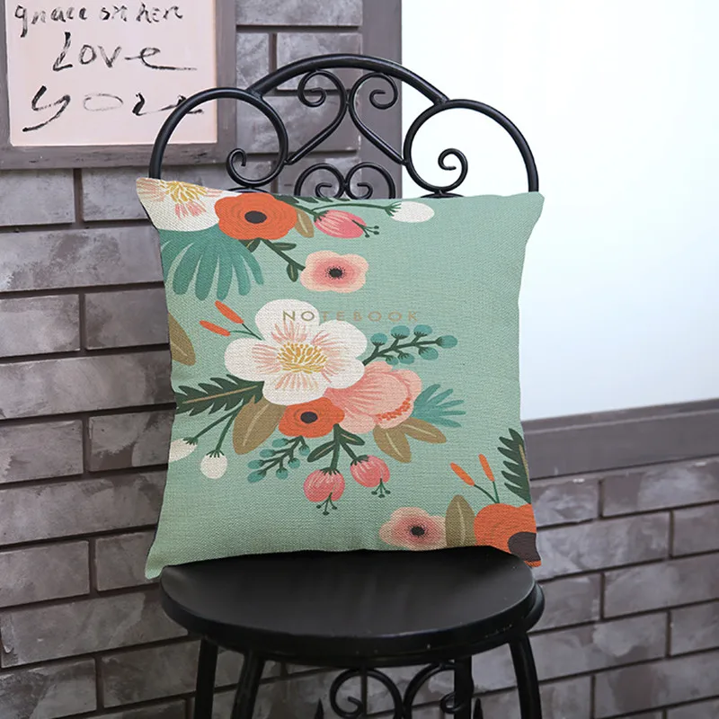 Украшение для дома наволочка с цветочным принтом и буквенным хлопок лен диванные