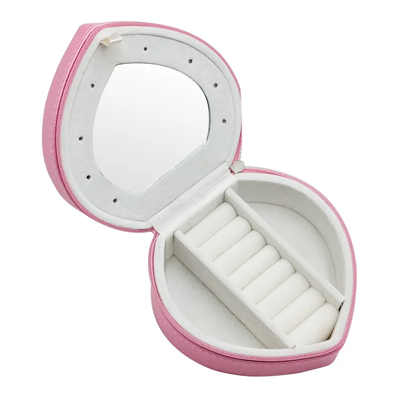 Кожаная сумка для ювелирных изделий Портативная хранения с застежкой-молнией 2019