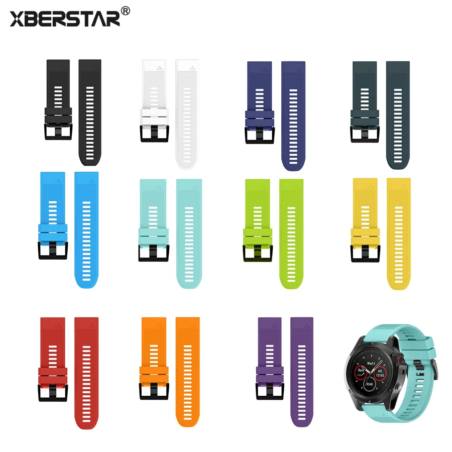 XBERSTAR ремешок для часов Ремешок для Garmin Fenix 5X для Garmin Fenix 3 3 HR gps часы замена силиконовый Easyfit браслет на запястье