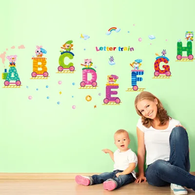 Съемные английские буквы детский творческий алфавит искусство на стену DIY