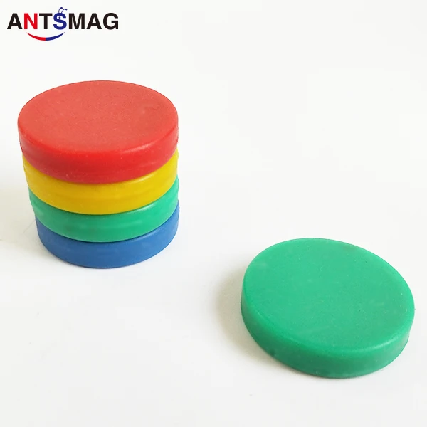 Красочные круглые пластиковые магниты с резиновым покрытием для офиса школы