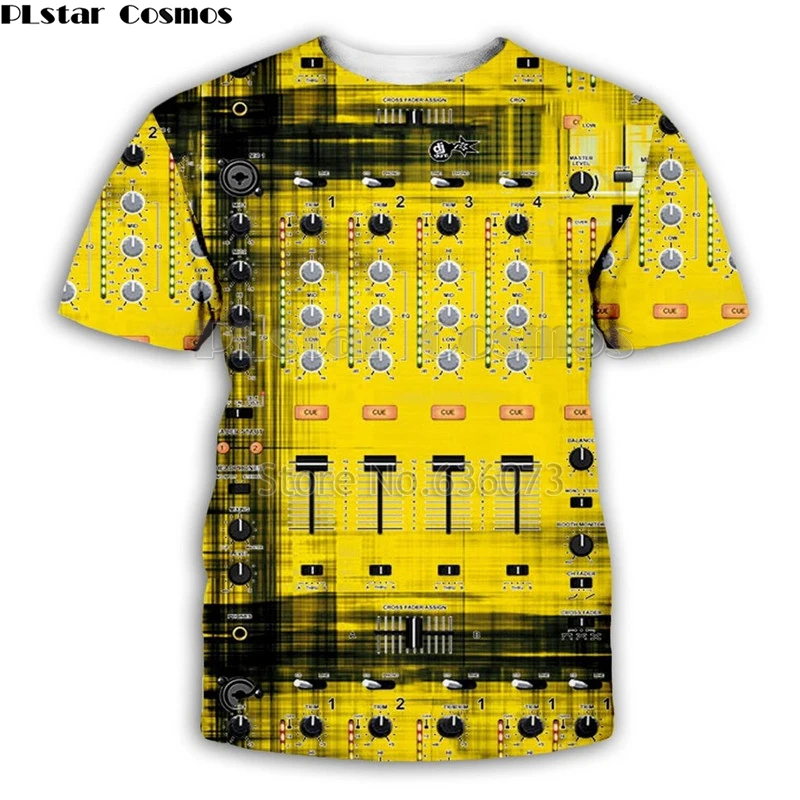 Dj контроллер 3D мужские футболки с принтом для рок-н-Dj диско плеер DJ футболка