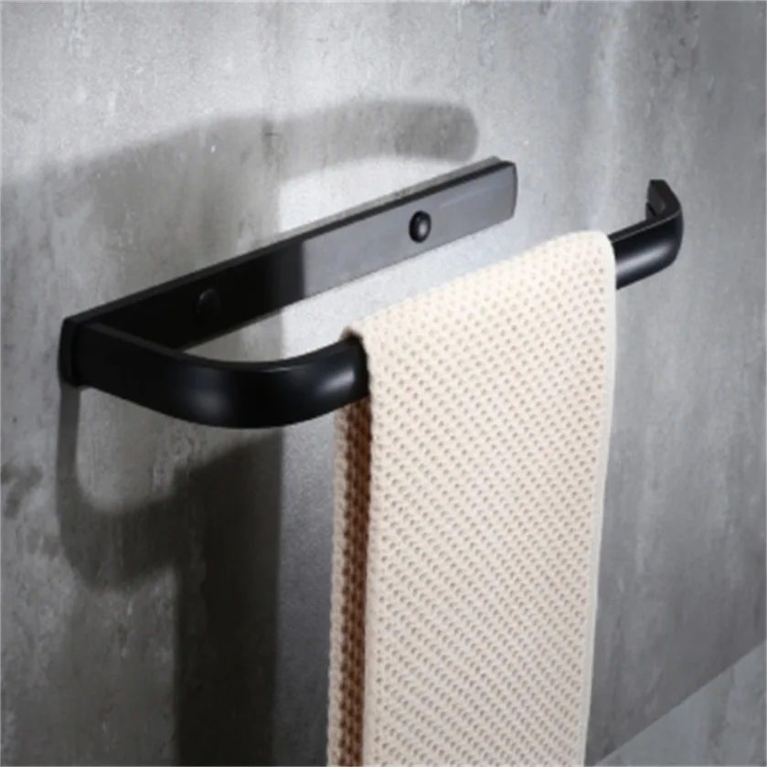 Towel ring HOMEDEC Космический алюминиевый черный набор аксессуаров для ванной комнаты, держатель для унитаза, мыльница, вешалка для полотенец, щетка для унитаза, кольцо для полотенец - Цвет: Towel ring