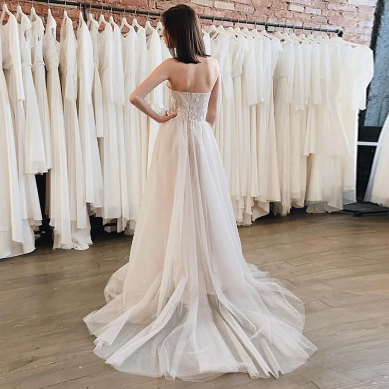 Женское свадебное платье Boho белое пляжное цвета слоновой кости с вырезом