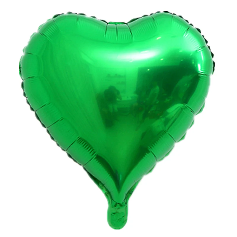 10p green 10 шт., 10 дюймов, розовое золото, гелиевые фольгированные шары в виде сердца для свадебного украшения, украшения для дня рождения, Детские шары - Цвет: 10p green