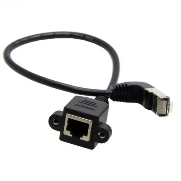 Вверх вниз угловой RJ45 Cat5 8P8C FTP STP UTP Cat 5e мужчин и женщин Панель Крепление LAN Ethernet