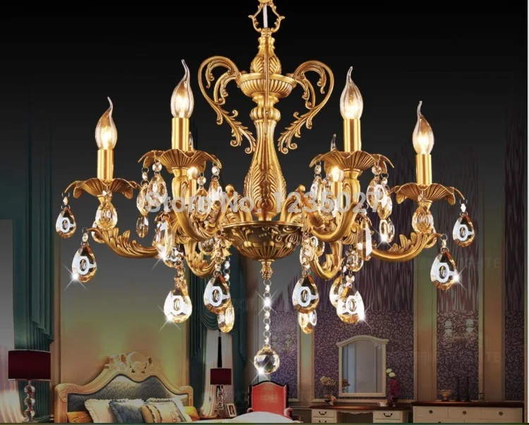 Хрустальная люстра K9 с бронзовой отделкой роскошный латунный светильник