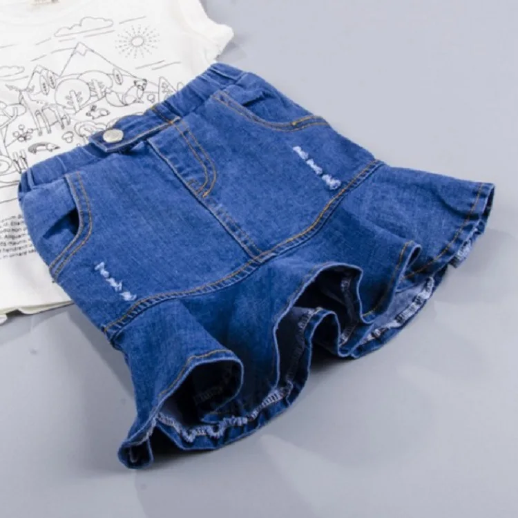 Girls Denim Skirts Summer Style Kids Clothes Toddler Girl falbala Jean Tutu Skirt Baby children fashion fish tail skirt | Детская одежда