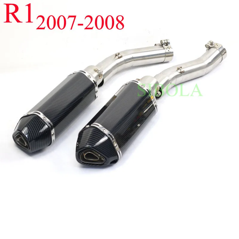 R1 мотоцикл полный системы глушитель Соединительная труба AKRAPOVIC братья выхлопная для Yamaha YZF-R1 2004-2006 2007-2008 2009 - Цвет: Full Systems