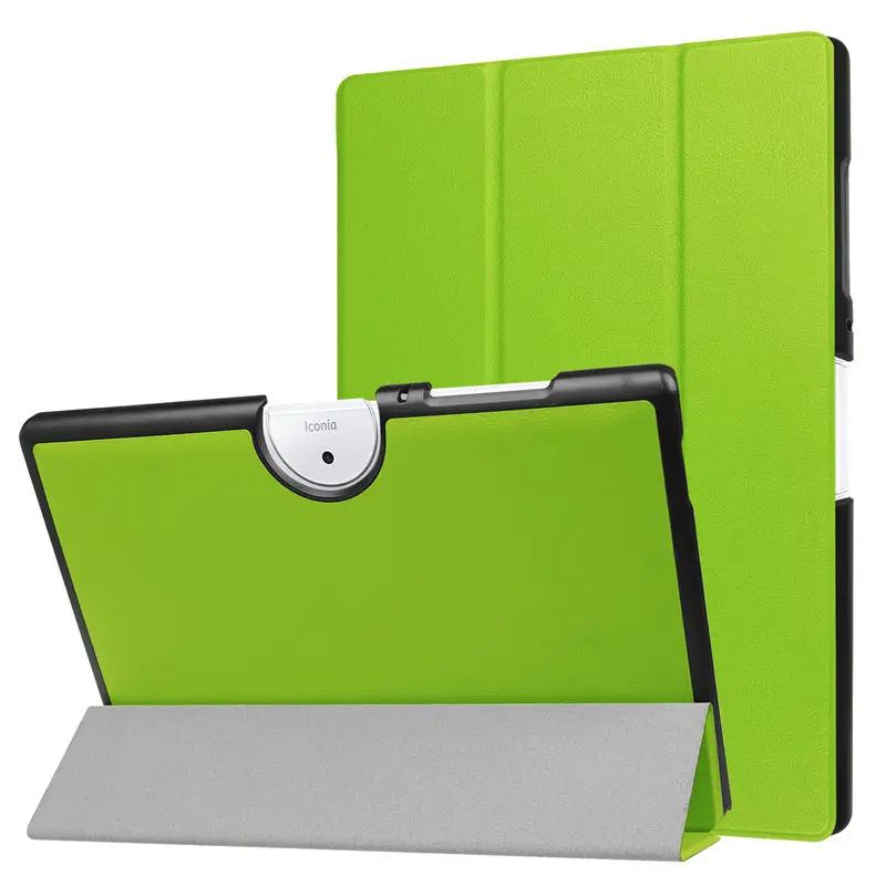 Чехол для Acer Iconia One 10 b3-a40 Тонкий Стенд Smart Cover для Acer Iconia One 10 B3 A40 10.1 дюймов принципиально Планшеты из искусственной кожи В виде ракушки - Цвет: Green