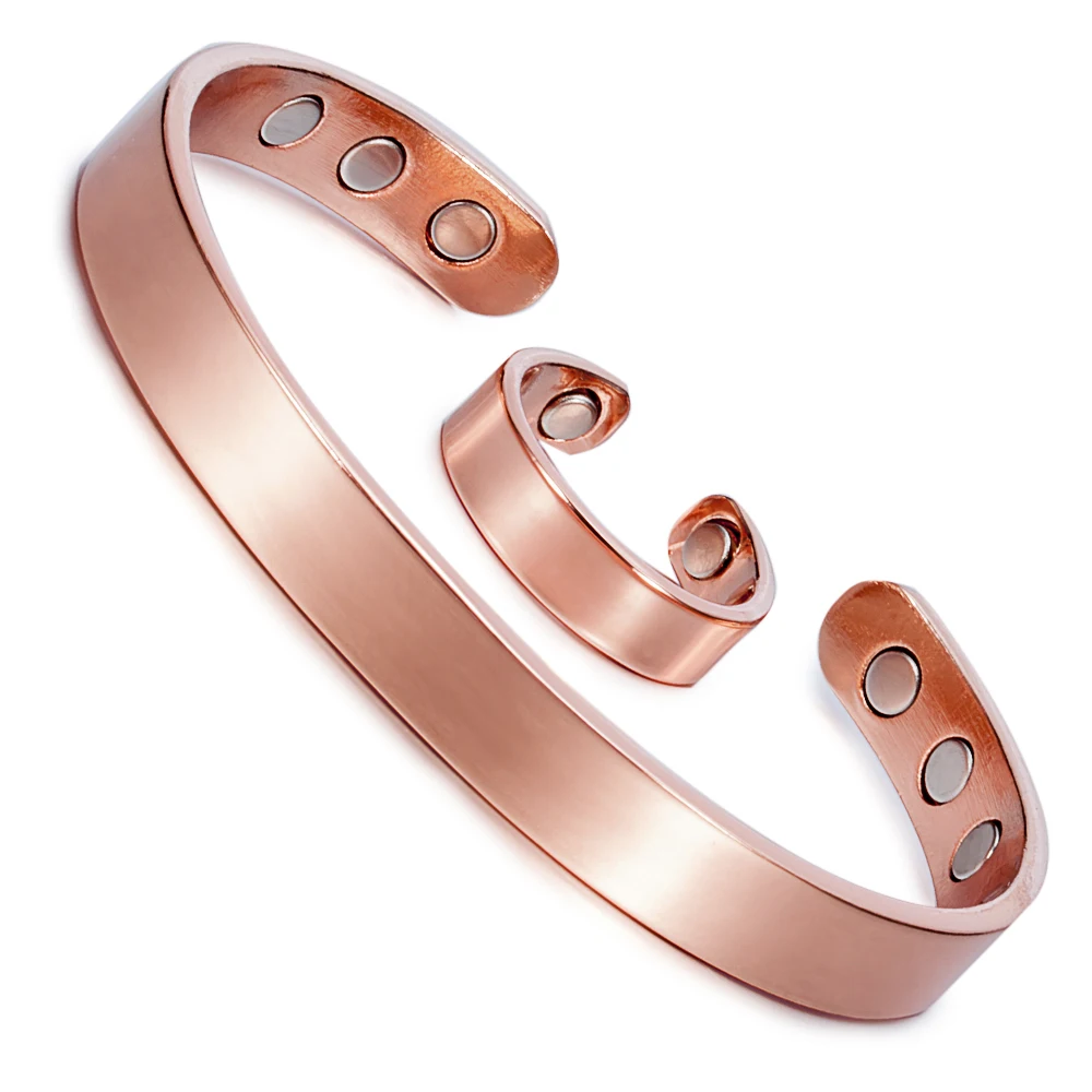 Магнитные Ювелирные наборы Vinterly, винтажные, энергетические, чистые, манжет медного цвета, регулируемое кольцо, браслет, набор, Свадебные Ювелирные наборы для женщин