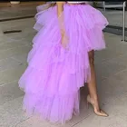 Женская юбка из тюля, длинная юбка лавандового цвета, 2019, по индивидуальному заказу, для вечерние, макси-юбка из тюля