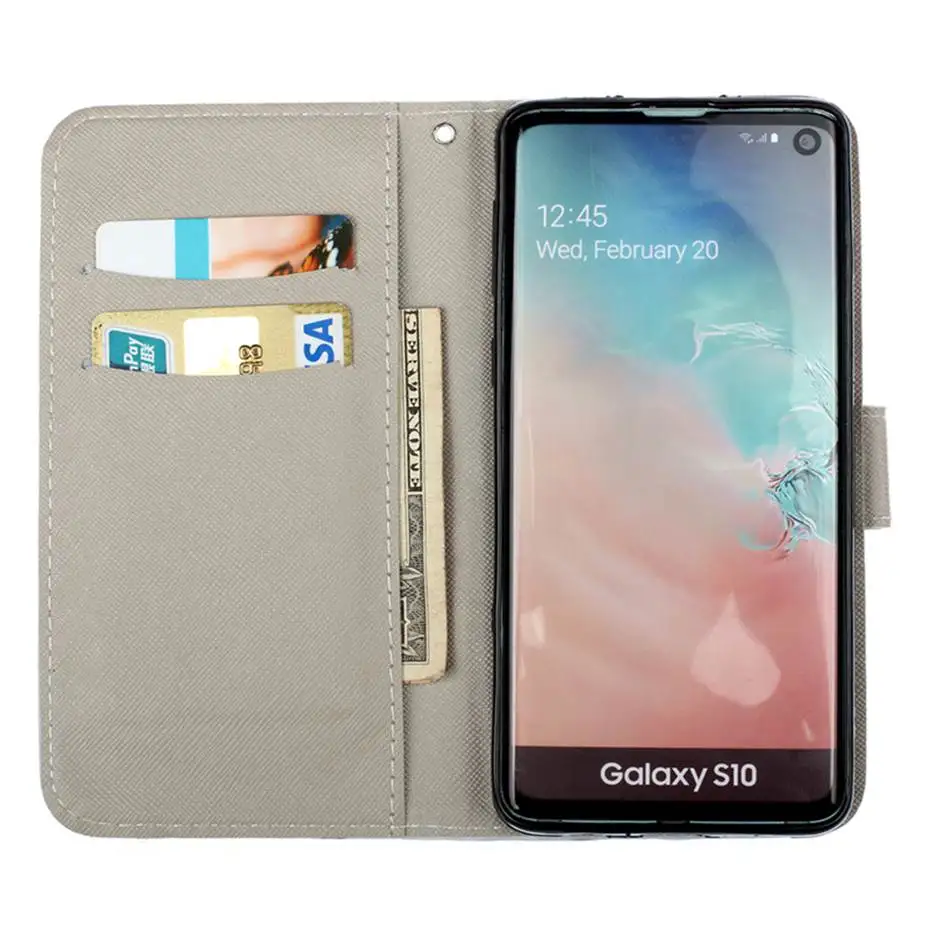 Кожаный чехол-книжка с 3D лазером для Samsung galaxy S8 S9 S10 S10e Plus J8 J3 J4 J6 J7 A50 A30 A7 2018 M10 M20 M30 |
