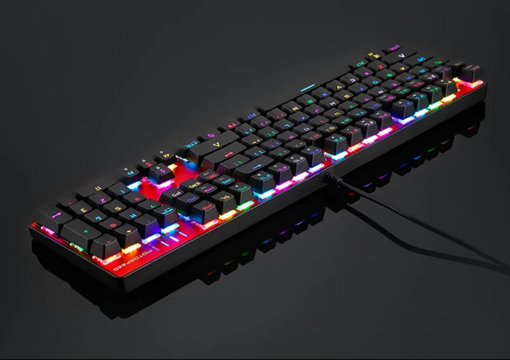 Motospeed CK104 игровая механическая клавиатура Русский Английский красный переключатель синий металлический проводной светодиодный с подсветкой RGB анти-привидение для геймера
