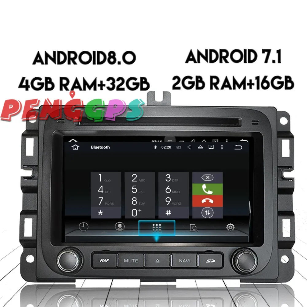 Автомагнитола 2 din Android 8 0 7 1 стерео головное устройство GPS для Dodge RAM1500 2014 2015 2016 2017 2018 автомобильный DVD плеер