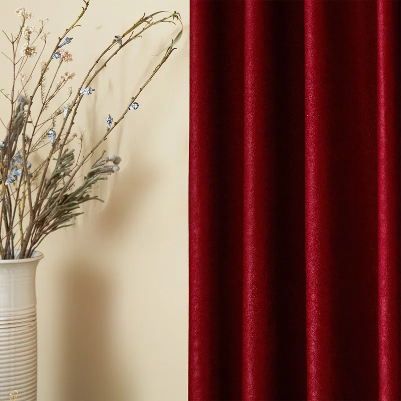 Burgundy Topfinel, современные короткие занавески, плотные бархатные занавески для гостиной, мягкие удобные занавески, теплые, ночные, на дверь, на окно, жалюзи - Цвет: Burgundy