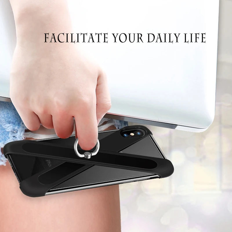For iPhone X XS Case Finger Ring Holder Cooling Cover Frame Mobile Phone Hollow Anti-knock Back Apple Grip | Мобильные телефоны и
