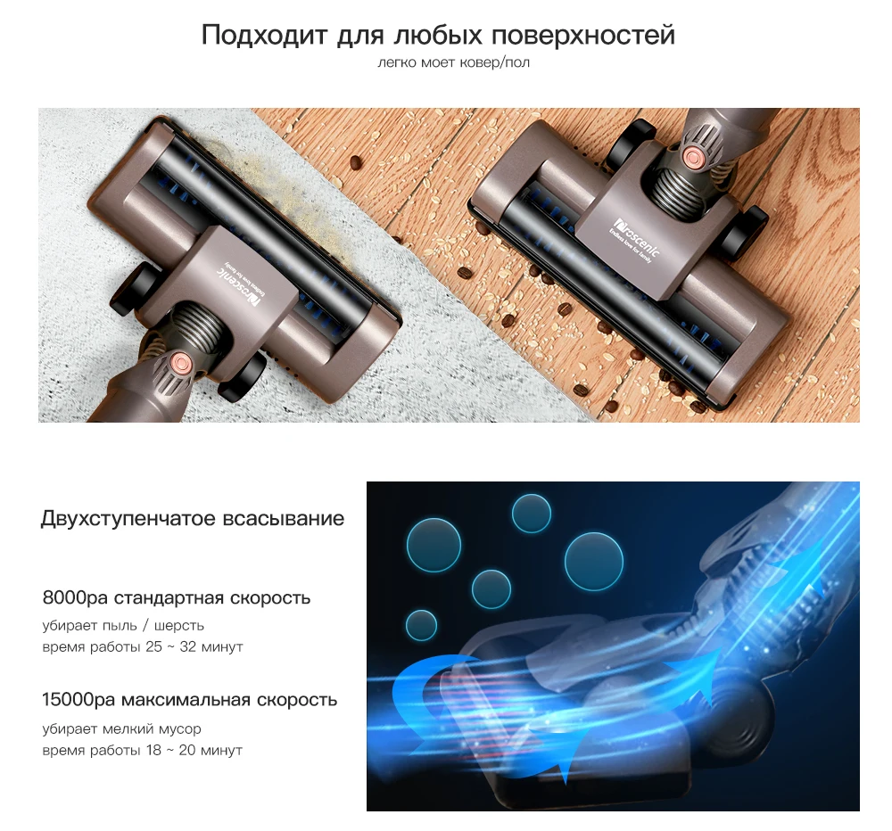 Proscenic P8 PLUS 15000Pa переносной ручной беспроводной пылесос для дома, беспроводной очиститель ковров, циклонный пылесборник