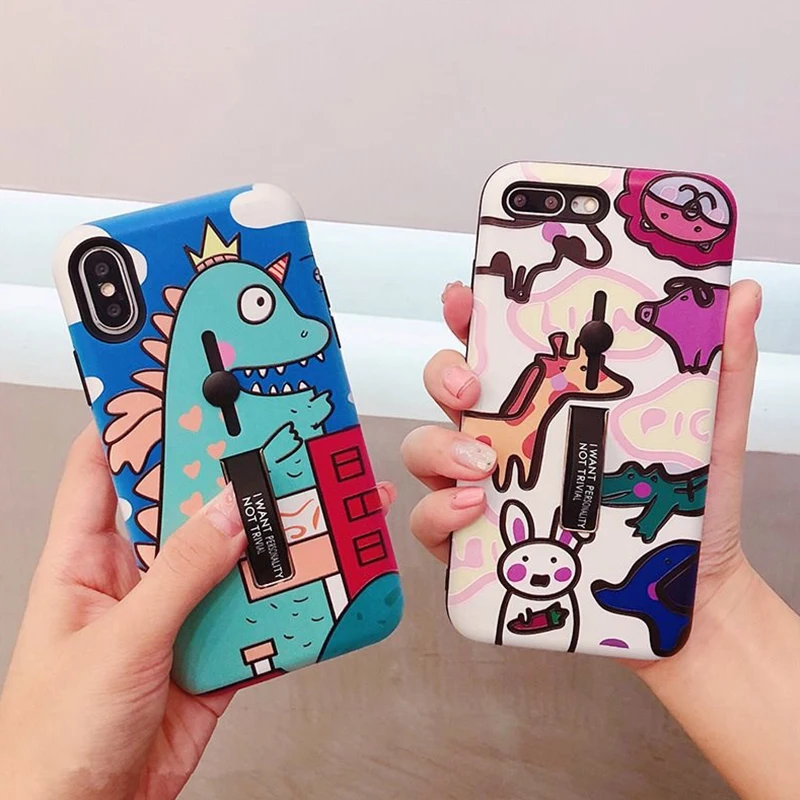 Чехол для телефона GlamPhoneCase с милым мультяшным животным кольцом iPhone XS Max чехол XR X 8 7