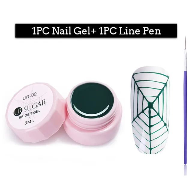 Pen UR-09 Ur Sugar 5 мл паук гель для ногтей креативный проволочный рисунок лак для ногтей точка к линии Гель-лак для живописи тянет шелк паук дизайн ногтей - Цвет: Pen UR-09