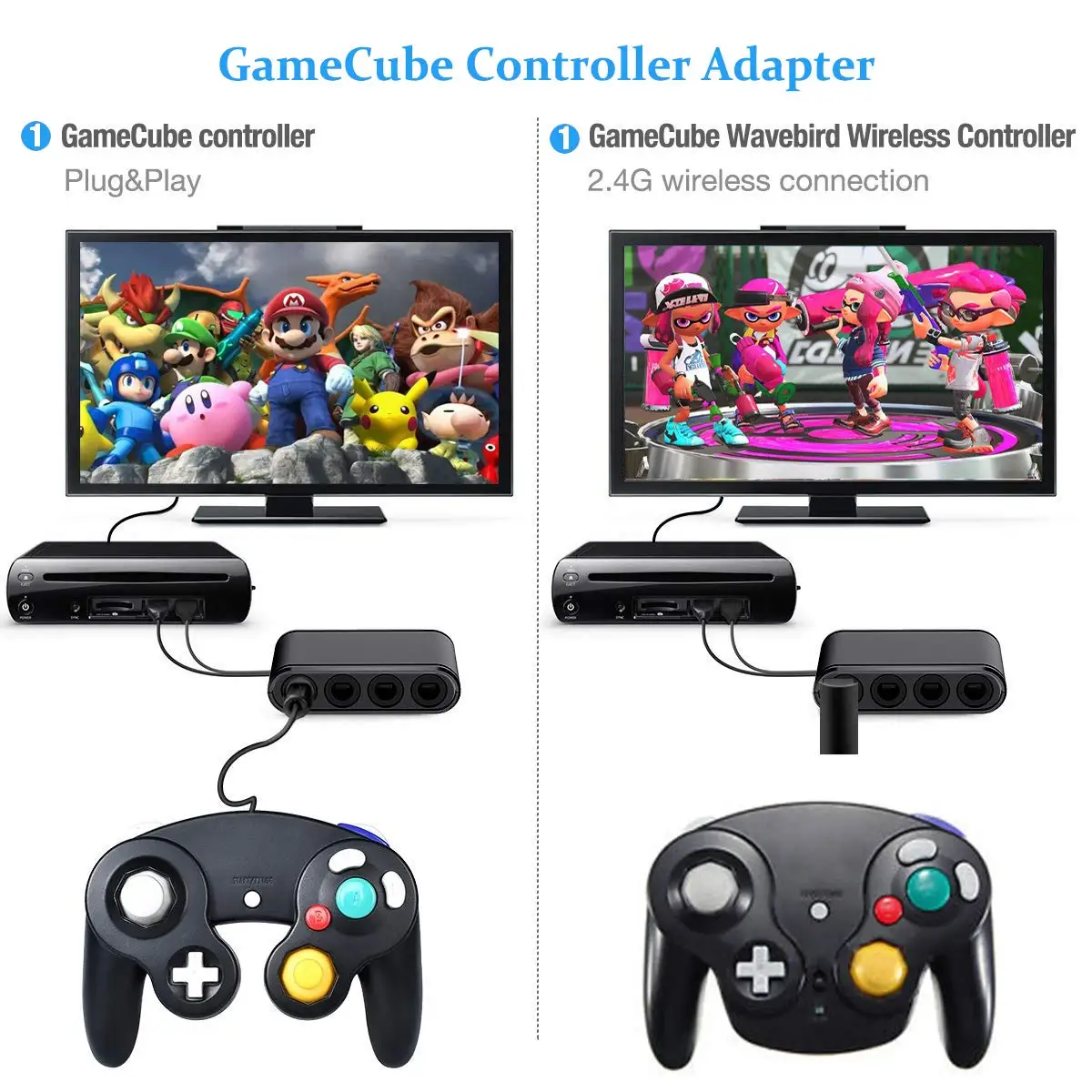 ESYNiC Gamecube контроллер адаптер с 6ft длинным кабелем для замены wii U PC USB nintendo Switch GameCube