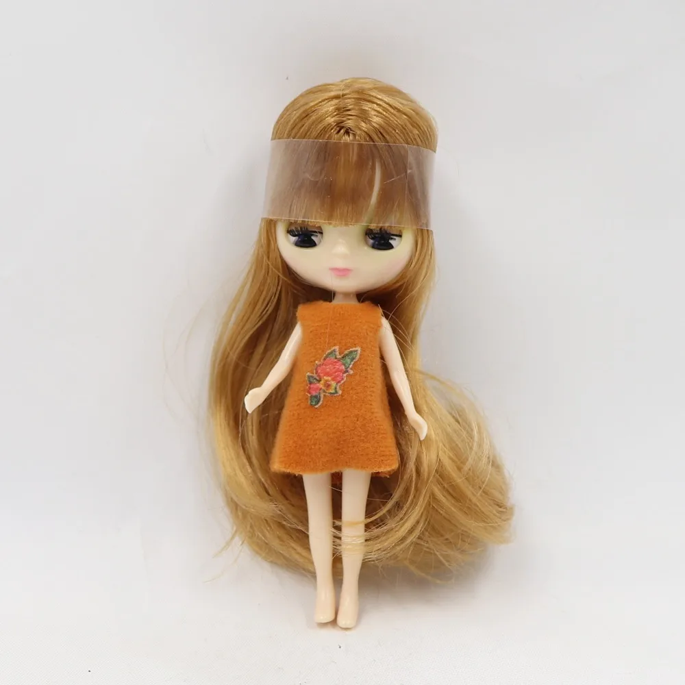 Фабрика blyth мини кукла 10 см BJD нормальная кукла тела длинные волосы, случайное платье в подарок