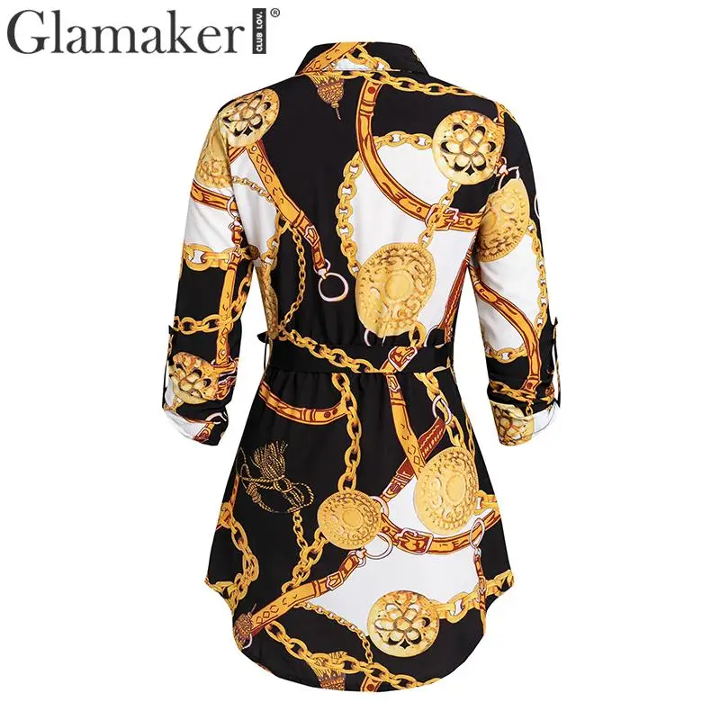 Glamaker, плюс размер, Ретро стиль, с цепочкой, платье-рубашка, уютные, сексуальные, вечерние, для клуба, женская блузка, платье, летнее, винтажное платье, vestidos de fiesta