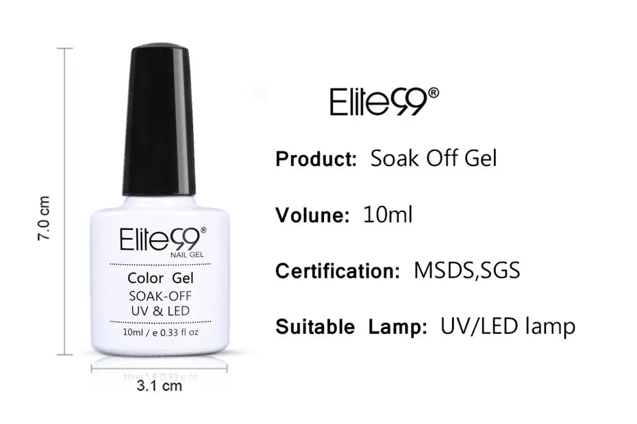 Elite99 Soak Off Green Series Гель-лак 10 мл Светодиодный УФ-гель лак для ногтей Праймер УФ гель лак для ногтей художественная краска для маникюра