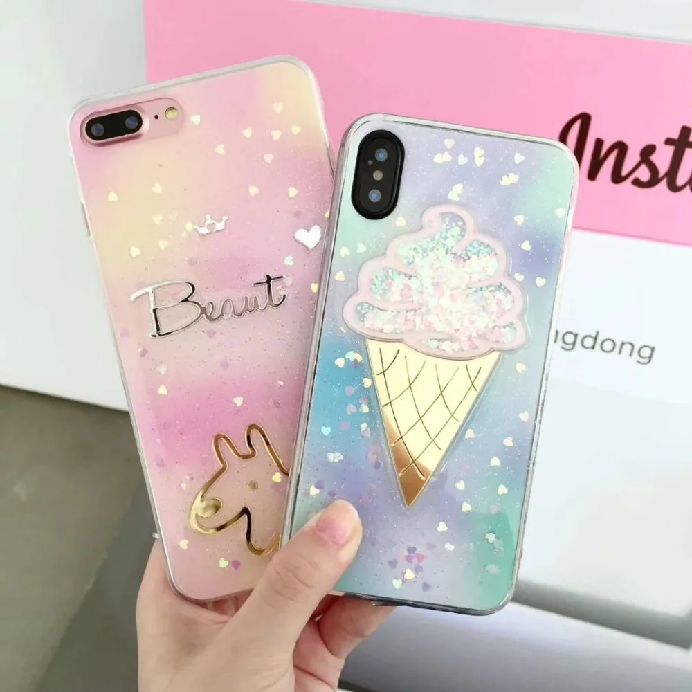 Роскошный блестящий яркий чехол с рисунком кекса для iPhone 7 Plus, мягкий чехол из ТПУ для iPhone 6 7 6 S 8plus X XR XS MAX, чехол для телефона