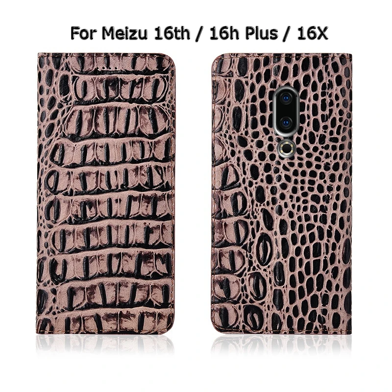 3D чехол из натуральной кожи крокодила для Meizu 15 16X 16 X 16th Plus Lite подставка Флип