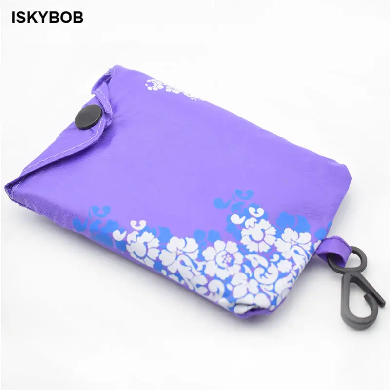 Складные многоразовые сумки для покупок синяя и белая фарфоровая Экологичная