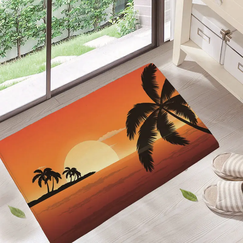 Тёмно-синий Dream scenery Door Mat Floor Carpet for Living Room mountain Pattern Coral Fleece Rug Anti-Slip Doormat Home Decor dd12 - Цвет: Тёмно-синий