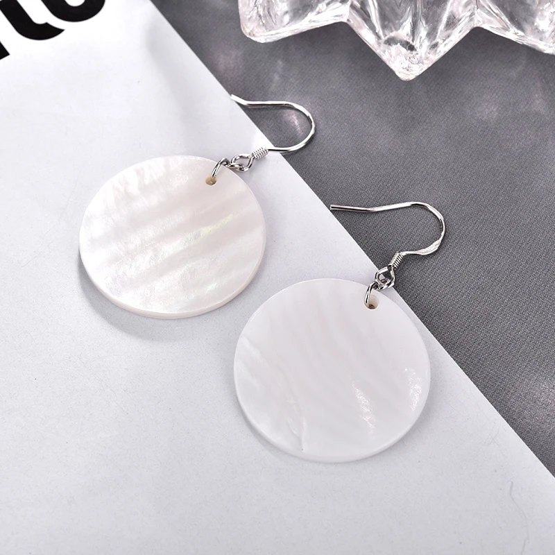 YANDA 925 Silver Round Shell Drop Earrings For Women Charming Bohemia Delicate Hook boucles d'oreilles Wedding Jewelry Girl Gift |