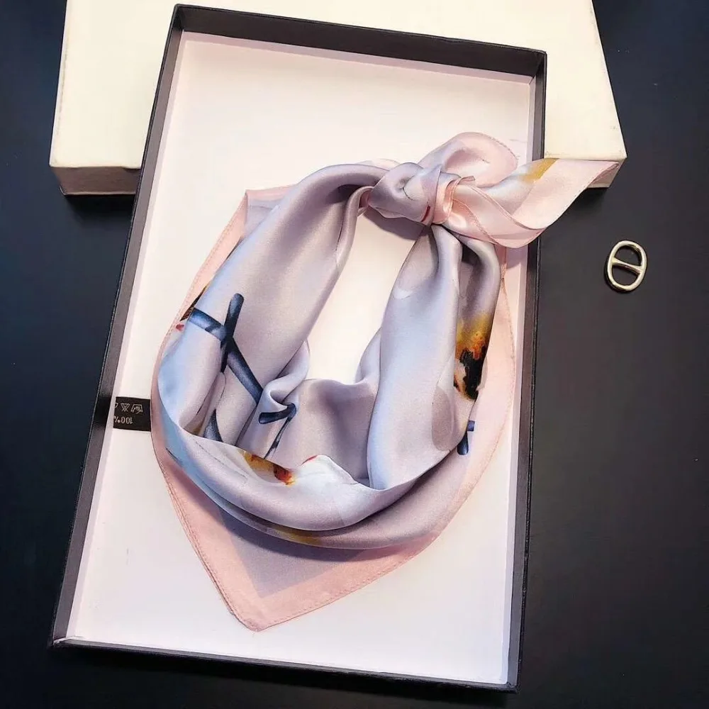 Яркая Роскошная 2019 новая сумка шарф с буквенным принтом женская шелковая