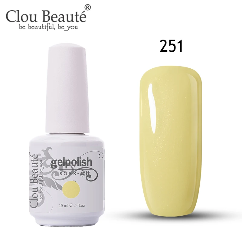 251 Гель-лак для ногтей Clou Beaute, 15 мл, 40 цветов, СВЕТОДИОДНЫЙ УФ-Гель-лак для ногтей, полуперманентный впитывающий гель, лак, эмаль, УФ-Гель-лак - Цвет: 251