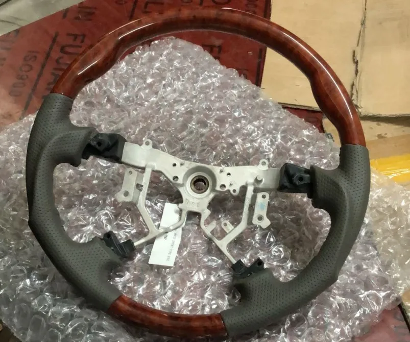 Деревянный кожаный руль для Toyota 2003 09 Prado 2700 4000 FJ120 LC120|Рулевые колеса и клаксоны| |