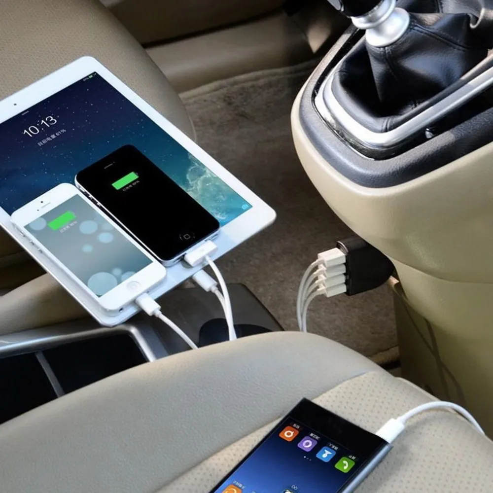 4 USB выход Автомобильное зарядное устройство 2.1A Быстрая зарядка для iPhone 5S 6 S iPad